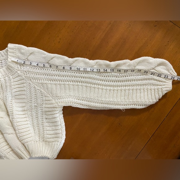 Hand Knit Cable Sweater Large - Picture 5 of 6